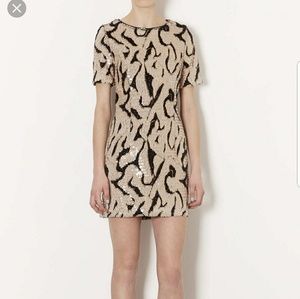 Topshop Sequin Tinsel T-shirt Dress